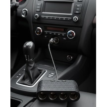 Araçlar İçin 4 Lü Çakmak Çoklayıcı Type C Usb Ve Koruma Sistemli Renkli