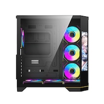 Aıgo Ft418 Ultra Siyah 7x L17 Argb Fanlı 850w 80+ Bronze Gen5 Lcd Mid Tower Kasa