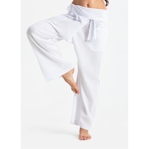 Eliş Şile Bezi Unisex Şile Bezi Balıkçı Pantolon Beyaz Byz Beyaz