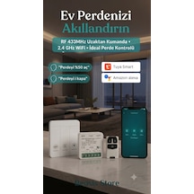 Wifi + Rf 433 Mhz Akıllı Perde Kontrol Seti Modül, Duvar Anahtarı Ve Kumanda