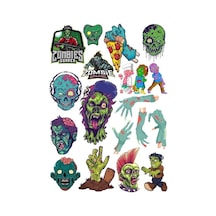 Zombiler Sticker Set 14 16 Parça Telefon, Tablet, Defter, Laptop Sticker