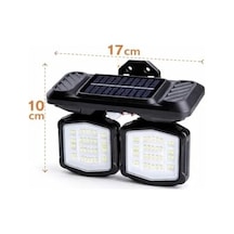Panter Solar Hareket Sensörlü 72 Smd Beyaz Led Duvar Lambası 800 Lümen, 5w, Çift Başlıklı 120 Ayarlı, Type-c + Güneş Enerjili, 3 Modlu, Ip65 Su Geçirmez Bahçe Balkon Dış Mekan Aydınlatma 4 Işık