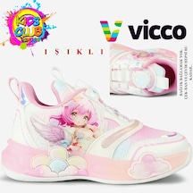 Vicco Yusi Akıllı Bağcıklı Işıklı Ortopedik Çocuk Spor Ayakkabı Beyaz