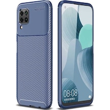 Huawei P40 Lite Kılıf Kamera Çıkıntılı Karbon Fiber Dokulu Renk Atmaz Kapak Negro