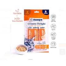 Zampa Creamy Delight Tavuklu Ve Tuna Balıklı Kedi Krema Ödül Maması 16 Gr X 5 Adet