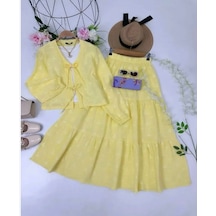 Lovie Moda Kadın Mini Desenli İkili Takım Sarı