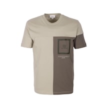Erkek Tişört Bisiklet Yaka Haki Slim Fit %100 Pamuk T-shirt Ncs Jeans 1301 Haki