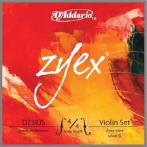 D'Addario Zyex Violin Set Silver D 4/4 Medium Dz310S Takım Tel Ke