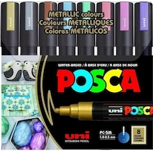 Uni-ball Posca 1.8-2.5 Su Bazlı Poster Markörü Metalik Renk 8'li Pc-5m/8c Sc Set