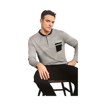 Pijamoni Erkek %100 Pamuk Penye Mevsimlik Uzun Kollu Pijama Takımı 6840 Gri
