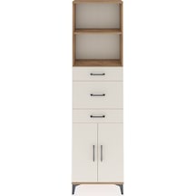 Arges Dolap 3 Raflı 3 Çekmeceli 2 Kapaklı 60x30x221 Çam-aytaşı Atlas Çam