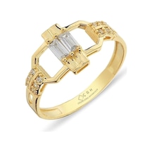 Çgk Çiğdem Gürel Kuyumculuk Baget Taşlı Altın Yüzük 14yeni0121 Gold