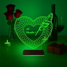 Luvivia Kalp Sevgiliye Hediye Kişiye Özel 3d Lamba - Masa Gece Lambası V22