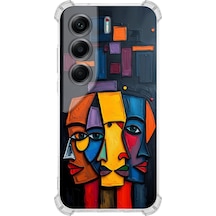 Tecno Camon 40 Pro İle Uyumlu Köşe Korumalı Kılıf Metamorfoz Trinite Tasarımlı Uv Baskılı Şeffaf