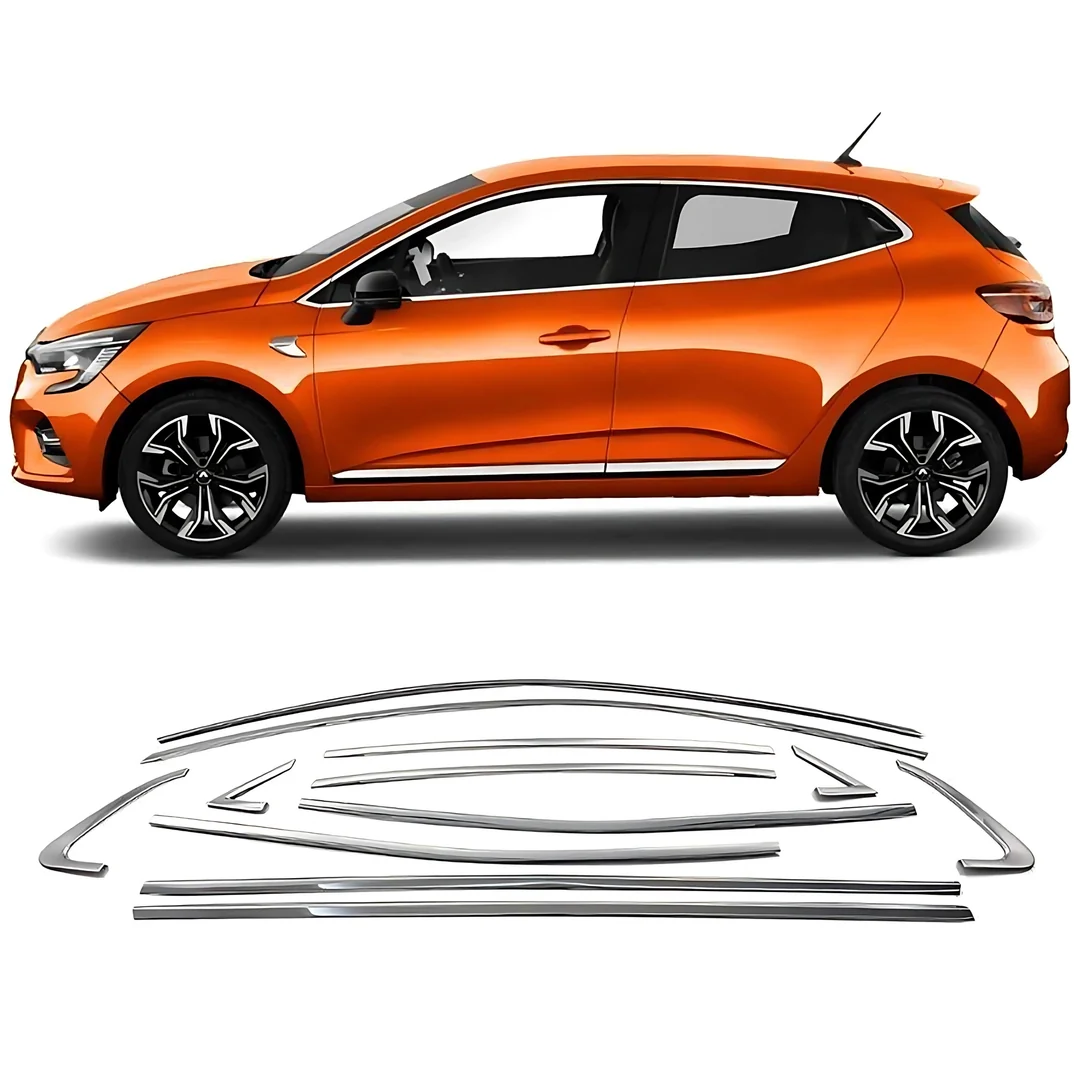 Renault Clio 5 Cam Çerçevesi - Krom 12 Parça 2019 Ve Sonrası, Hb