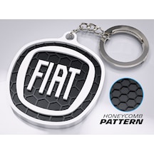 Markanıza Özel Petek Desenli Fiat Yuvarlak Logolu 3d Anahtarlık