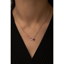 Papatya Silver 925 Ayar Uğur Böcekli Gümüş Kalp Kolye