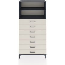 Hyperion Dolap 2 Raflı 7 Çekmeceli 88x44x182 Antrasit-aytaşı Antrasit