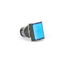 16mm Mavi Dikdörtgen Ledli Yaylı Buton - 5 Pin 24V.DC 1NO+1NC