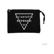 Zepplin Giyim Gazapizim Heyecanı Yok Siyah Clutch Astarlı Cüzdan / El Çantası