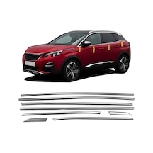 Peugeot 3008 2 2016-2024 Cam Çıtası Krom 8 Parça P.çelik
