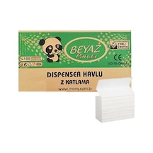 Beyaz Panda Z Katlama Dispenser Havlu 200'lü 12 Paket