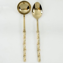 Bambu 2 Parça Pilav Kaşığı Ve Çorba Kepçesi Seti Titanyum