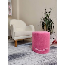 Puf , Pembe Peluş ,makyaj Pufu Puf Sandalye Ayak Uzatma Pufu 45 Cm Yükseklik Pembe