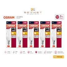 Osram 4.9w 40w 5'li Led Mum Ampul Sarı-2700k E14 5 Adet