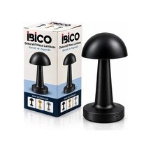 Siyah - Oval Dekoratif Masa Lambası Mantar Dokunmatik Usb - Type-c Şarjlı 3 Fonksiyon Renkli İ10-028 Çok Renkli 44007510