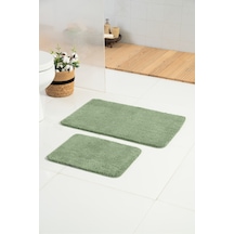 Buççin Online Mağaza Maxiform Yeşil 60x100 - 60x50 Cm 2'li Banyo Paspası Polyester Kalın 12 Mm + Yeşil Çok Renkli