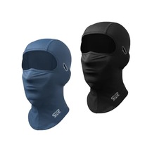 Turcoshop11 Koyu Mavi+siyah 1/2'li Kadın Erkek Yaz Balakava Spor Maske Nefes Alabilir Rahat