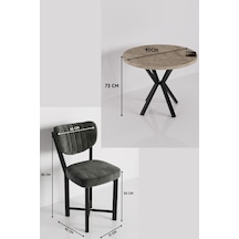 Elma Masa Seti Bej Antrasit 90 Cm