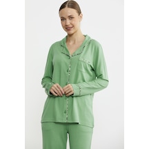 Sementa Düz Renk Gömlek Model Pijama Takım - Yeşil Yeşil Sementa Düz Renk Gömlek Model Pijama Takım - Yeşil Yeşil