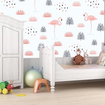Kız Çocuk Odası Duvar Kağıdı Kaplama Folyosu Flamingo