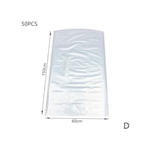 Geeroyoo 60x150cm Beyaz Plastik Şeffaf Kıyafet Toz Koruyucu, Dolap İçin 50 Adet, Dayanıklı Ev Gereci Beyaz