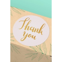 Thank You Renkli Yuvarlak Teşekkür Etiketi Sticker 3x3cm St2086 Çok Renkli