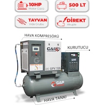 Hava Kompresörü Depo Üstü Vidalı 10hp 500lt Gpv10a