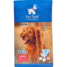Pet Soft Köpek İçin Alt Tuvalet Bezi L Boy 12'li 34 - 54 CM Pet Soft Köpek İçin Alt Tuvalet Bezi L Boy 12'li 34 - 54 CM