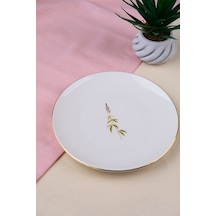 Tabak Evi Porselen Natura Salkım Altın Yaldız Pasta Tabağı 20,50cm Tekli Çok Renkli