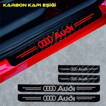 Audi S İçin Uyumlu Aksesuar Oto Kapı Eşiği Sticker Karbon 4 Adet