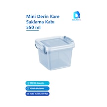 Mini Derin Kare Saklama Kabı 550 Ml Plastik Çok Renkli