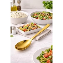 Altın Renk Paslanmaz Çelik Kaşık, Modern Ve Lüks Tasarım, Ergonomik Tutuş, Dayanıklı Çelik Yapı, Şık Sunumlar, Sofra Servisi, Restoran Ve Günlük Kullanım İçin Premium Kalite