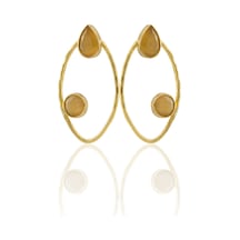 Kadir Jewellery 22 Ayar Altın Kaplama Geometrik Küpe -el İşçiliği Ve Hipoalerjenik Küpe Sarı 56958845