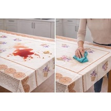 Desenli Masa Örtüsü, Çiçekli Ve Kahve Temalı Modeller, Mutfak Ve Yemek Masası İçin, Farklı Desen Seçenekleri 140 140 Cm Lavendra Provence Acı Kahverengi