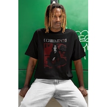 Uchiha Itachi Baskılı Unisex Oversize Naruto Anime Dizi Karakter Siyah