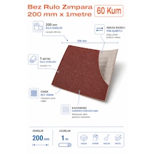 60 Kum Bez Rulo Zımpara 200 Mm X 1 Metre Esnek Bez Taban Ahşap Metal