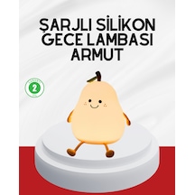Usb Şarjlı Armut Gece Lambası Dokunmatik Renk Değişimli Renkli