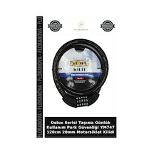 Delux Serisi Taşıma Günlük Kullanım Park Güvenliği Ym747 120cm 20mm Motorsiklet Kilidi