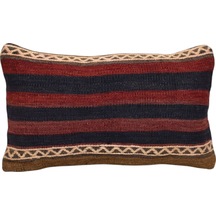 Zehra Abla Halı Yeni El Dokuma Dekoratif Lumbar Kilim Kırlent Yastık Kılıfı 6100